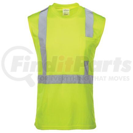 65133 by JJ KELLER - SAFEGEAR™ Hi-Vis Sleeveless T-Shirt With Pocket, Type R Class 2 - XL, Lime