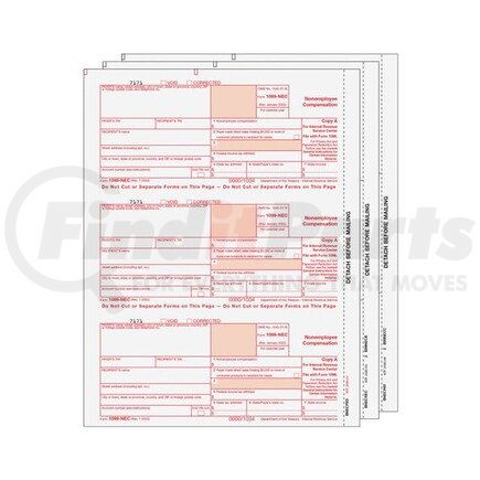 67969 by JJ KELLER - 1099-NEC Preprinted Laser Set - 3-Up, 3-Part