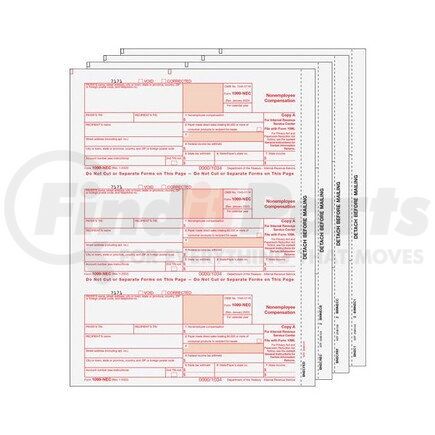 67970 by JJ KELLER - 1099-NEC Preprinted Laser Set - 3-Up, 4-Part