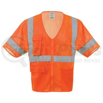 63385 by JJ KELLER - SAFEGEAR™ Lime Safety Vest Type R Class 3 - 4XL/5XL, Zipper Closure