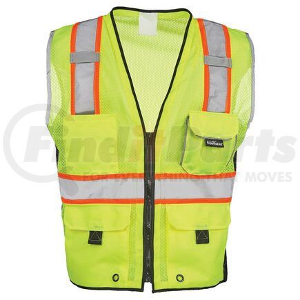 65098 by JJ KELLER - SAFEGEAR™ Hi-Vis Type R Class 2 HD Safety Vest - L, Lime Green, Zipper Closure with Vertical Reflective Tape