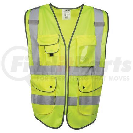 65123 by JJ KELLER - SAFEGEAR™ Hi-Vis 9 Pocket Vest Type R Class 2 - Large, Lime