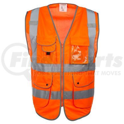 65126 by JJ KELLER - SAFEGEAR™ Hi-Vis 9 Pocket Vest Type R Class 2 - Medium, Orange