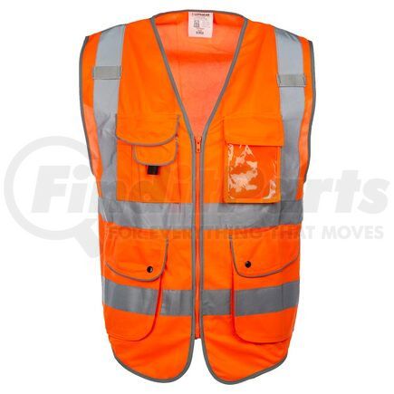 65127 by JJ KELLER - SAFEGEAR™ Hi-Vis 9 Pocket Vest Type R Class 2 - Large, Orange