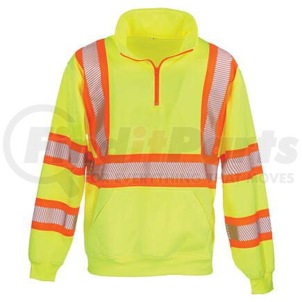 65179 by JJ KELLER - SAFEGEAR™ Hi-Vis Quarter-Zip Sweatshirt, Type R Class 3 - S