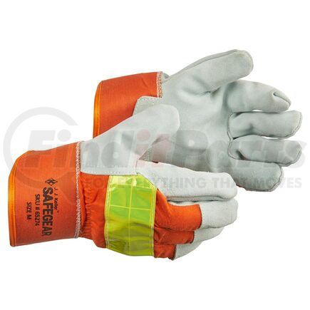 65275 by JJ KELLER - SAFEGEAR™ Hi-Vis Insulated Split Cowhide Leather Palm Work Gloves - Large, Sold as 1 Pair