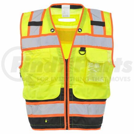 67503 by JJ KELLER - SAFEGEAR™ Black Bottom Safety Vest Type R Class 2 - 6XL/7XL, Zipper Closure