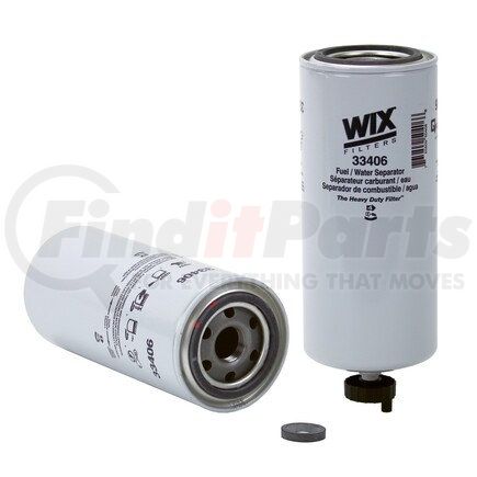 33406 by WIX FILTERS - Fuel Water Separator Filter - 5 Micron, Spin-On Design, Full Flow