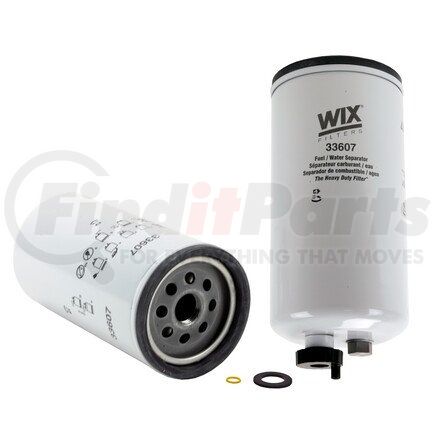 33607 by WIX FILTERS - Fuel Water Separator Filter - 10 Micron, Spin-On Design, Full Flow, 1-14 Thread Size