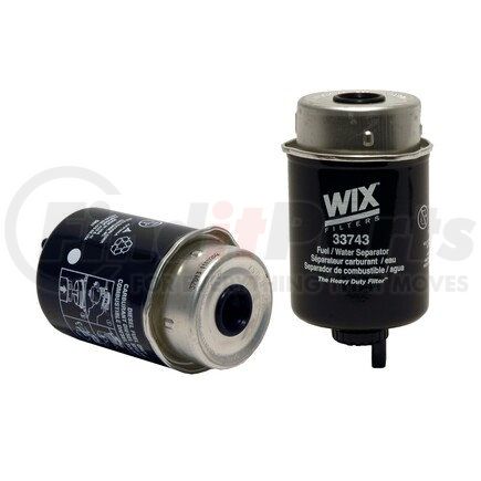 33743 by WIX FILTERS - Fuel Filter - 2 Micron, Keyway Style, Ful Flow, 6.04 in. Height