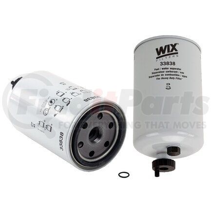 33838 by WIX FILTERS - Fuel Water Separator Filter - 9 Micron, Spin-On Design, 1-14 Thread Size
