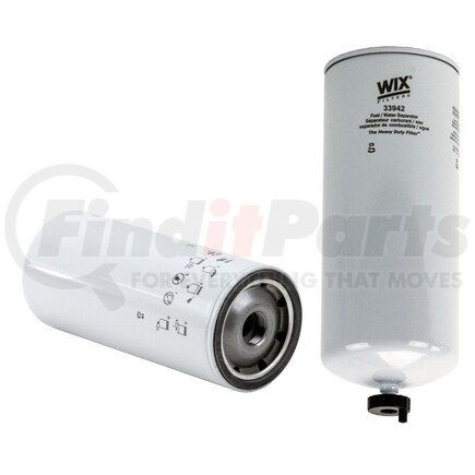 33942 by WIX FILTERS - Fuel Water Separator Filter - 5 Micron, Spin-On Design, Full Flow, 1-1/4-12 Thread Size