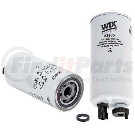 33965 by WIX FILTERS - Fuel Water Separator Filter - 2 Micron, Spin-On Design, Full Flow