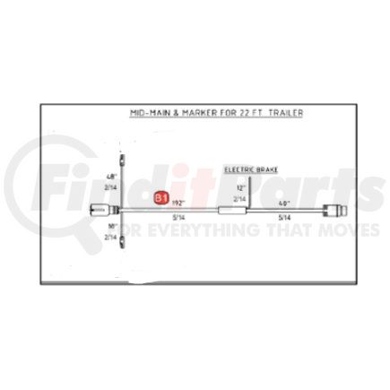 34-2023-232 by PHILLIPS INDUSTRIES - Trailer Wiring Harness - 22 ft. Trailer, Mid-Main with Marker and Electric Brake Drop