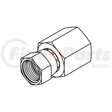 6506-06-04 by TOMPKINS - Hydraulic Coupling/Adapter - FP x FJX, Swivel Nut Female Adaptor, Steel