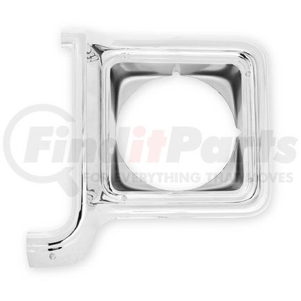 04-252 by HOLLEY - Classic Truck Headlight Bezel - LH, Round Hole, Chrome, Dark Argent Interior