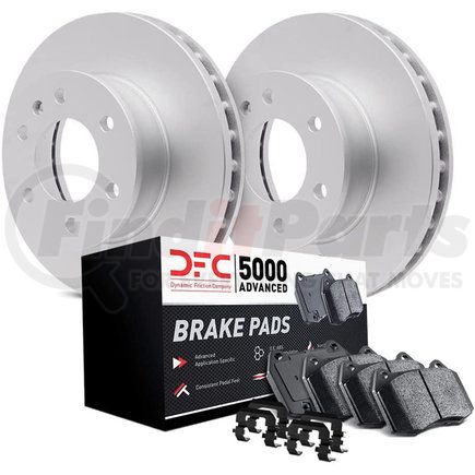 4512-80098 by DYNAMIC FRICTION COMPANY - GEOSPEC Coated Rotors with 5000 Brake Pads - Ceramic and Hardware