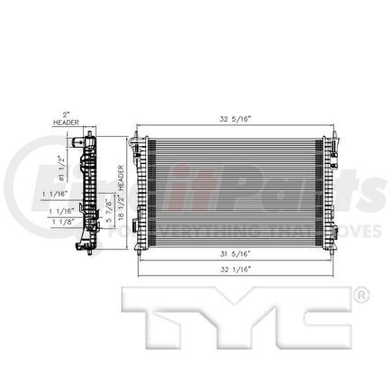 13558 by TYC - RADIATOR ASSEMBLY