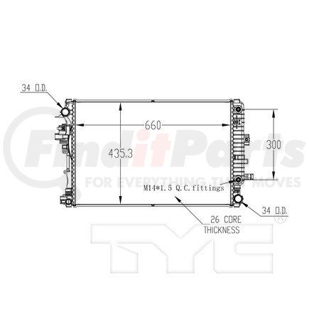 13574 by TYC -  Radiator Assembly