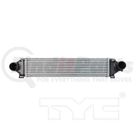 18082 by TYC - Intercooler - Aluminum, Crossflow, 2.6 in. Inlet/Outlet, Hose Clamp, 25.98 in. Core Length