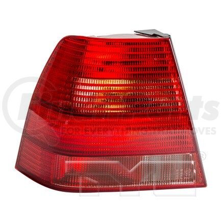 11-5948-01 by TYC - Tail Light - Lens and Housing, LH, Halogen, Chrome Housing, Red/Clear Lens