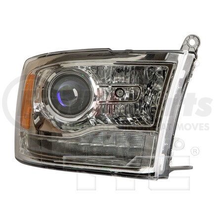 20-9391-00 by TYC - Headlight Assembly - RH, Halogen, Clear/Amber Lens, Chrome Housing, Projector Type