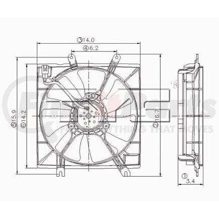 600730 by TYC - COOLING FAN ASSY