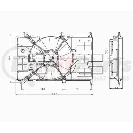 600910 by TYC - Cooling Fan Assy