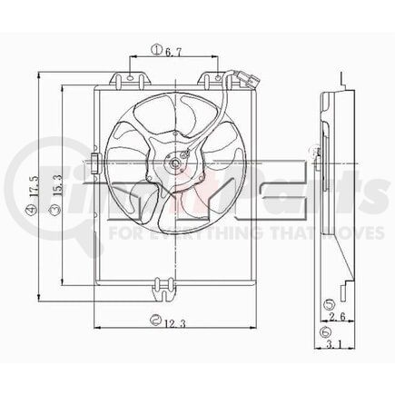 TYC 610520 Cooling Fan Assy