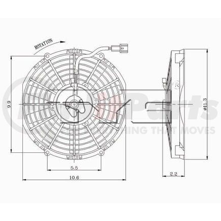 610990 by TYC - Cooling Fan Assy