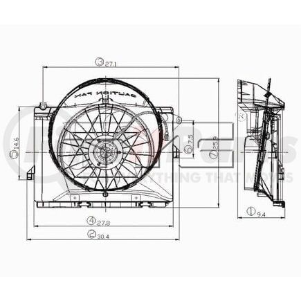 620800 by TYC - COOLING FAN ASSY