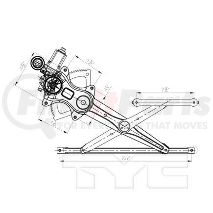 660407 by TYC -  Power Window Motor and Regulator Assembly