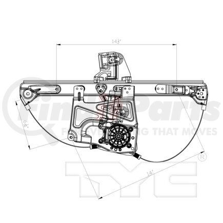 660423 by TYC -  Power Window Motor and Regulator Assembly