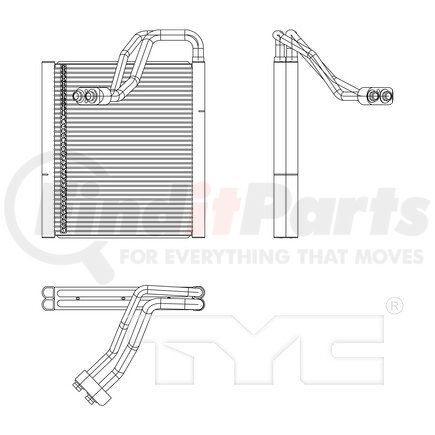 97195 by TYC - A/C Evaporator Core