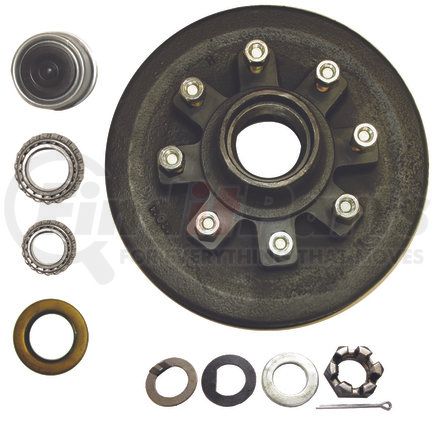 12-865-341 by POWER10 PARTS - 12in Brake Drum Kit for 7000 lb Trailer Axle with 2-1/8in Seal, 8 x 1/2in Studs