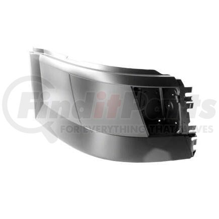 HDB010240RH by VOLVO - Bumper End - 2004 - 2015 Volvo VNL, Right Front with Fog Lamp Hole, Plastic