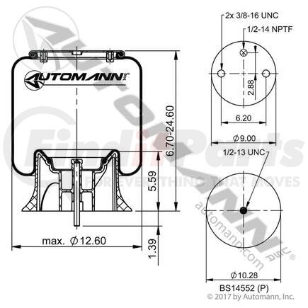 AB1DK23L-8852 by AUTOMANN - Air Spring Rolling Lobe