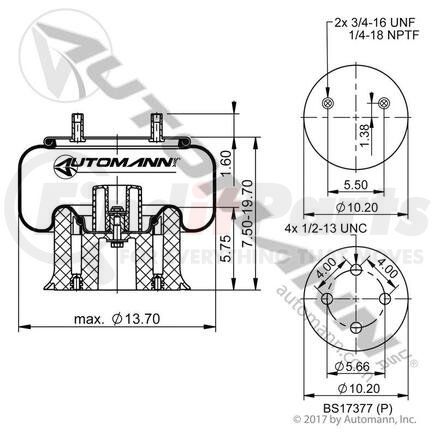 AB1DK25B-8755 by AUTOMANN - AIR SPRING ROLLING LOBE