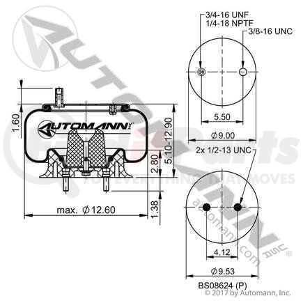 AB1DK23F-8964 by AUTOMANN - AIR SPRING ROLLING LOBE