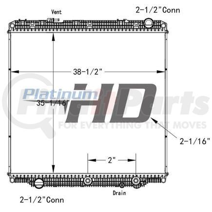 HDC011225P by FREIGHTLINER - RAD HD;17-18 FTL CASCADIA;W/OC PLASTIC AND ALUMINUM