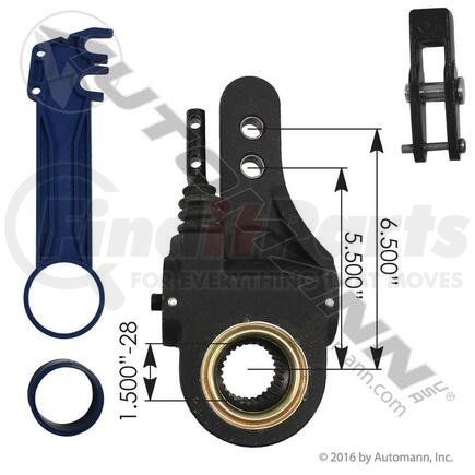 136.2831 by AUTOMANN - Air Brake Automatic Slack Adjuster - 5-1/2 in. Length, 1-1/2 in. OD, 28 Splines