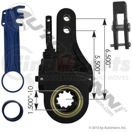 136.1031 by AUTOMANN - Air Brake Automatic Slack Adjuster - 5-1/2 in. Length, 1-1/2 in. OD, 10 Splines