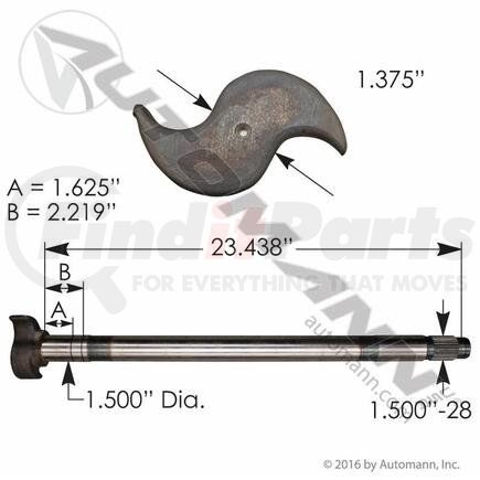 123.282314.01 by AUTOMANN - Air Brake Camshaft, 1-1/2-28 X 23.438 Inch, Left Hand Side
