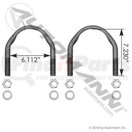 AUBK8668-072 by AUTOMANN - U Bolt Kit, F/Semi/Round 7/8 x 6 x 7-1/4 in.