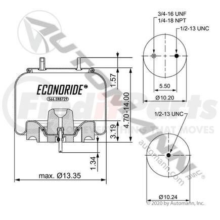 WA01-8729C by MIDWEST TRUCK & AUTO PARTS - AIR SPRING  MERITOR