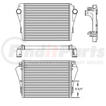 HDH010596 by FREIGHTLINER - CAC TUBE & FIN; 2009-16 FREIGHTLINER M2; FOR LOWER MOUNTING HOOKS USE HDH010578