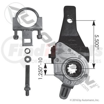 135.1010 by AUTOMANN - Air Brake Automatic Slack Adjuster - 5-1/2 in. Length, 1-1/4 in. OD, 10 Splines