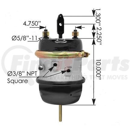 179SB3030SLW225 by AUTOMANN - Spring Brake Chamber Type 3030 Welded Clevis, Long Stroke