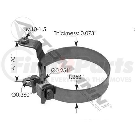 562.U591005R by AUTOMANN - Exhaust Bracket - Right Hand, 5 inches, for Kenworth