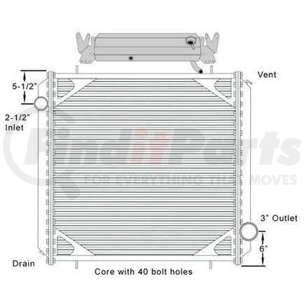 HDC010380SK by FREIGHTLINER - Design Style  Copper Brass 4 Row Standard Core With Surge TankHeight  37 InchesWidth  31 7/8 InchesDepth  2 5/8 InchesInlet  2 1/2 Inch ConnectionOutlet  3 Inch ConnectionEngine Oil Cooler  NoTrans Oil Cooler  NoMake  FreightlinerModel